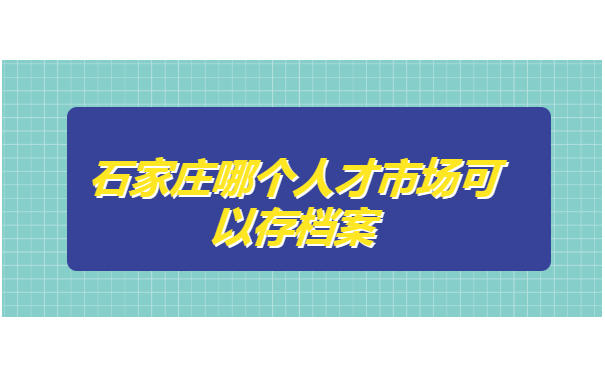 石家庄哪个人才市场可以存档案？