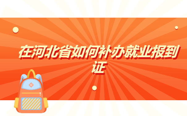在河北省如何补办就业报到证?